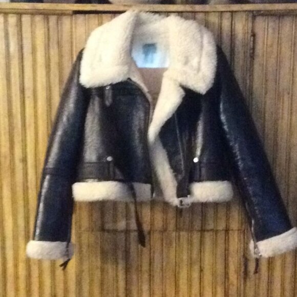 NWOT Urban Outfitters Faux Leather Bomber - Picture 1 of 7